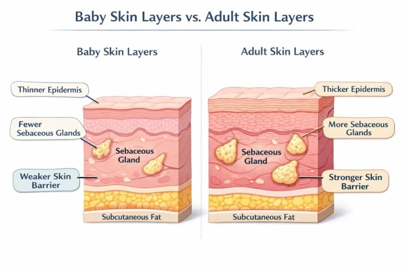 Baby Skin Layers vs. Adult Skin Layers