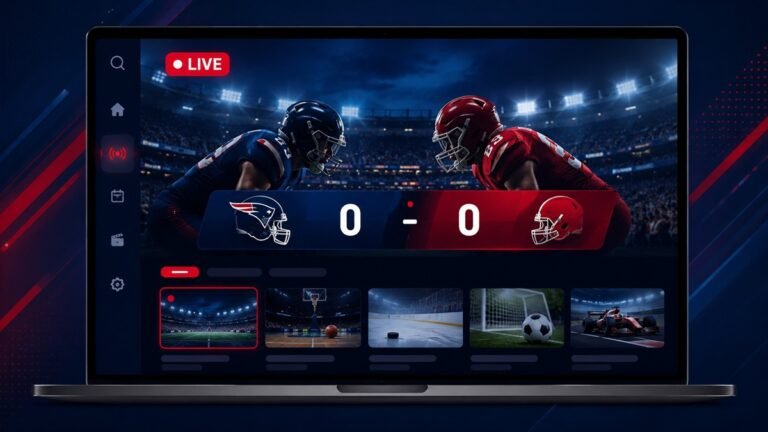 Totalsportek live sports streaming interface on laptop screen